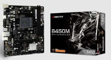 Материнская плата mATX Biostar B450MHP (AM4, B450, 2*DDR4 (3200), 4*SATA 6G RAID, 3*PCIE, Glan, VGA, HDMI, 2*USB 3.2, 4*USB 2.0) RTL